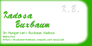 kadosa buxbaum business card